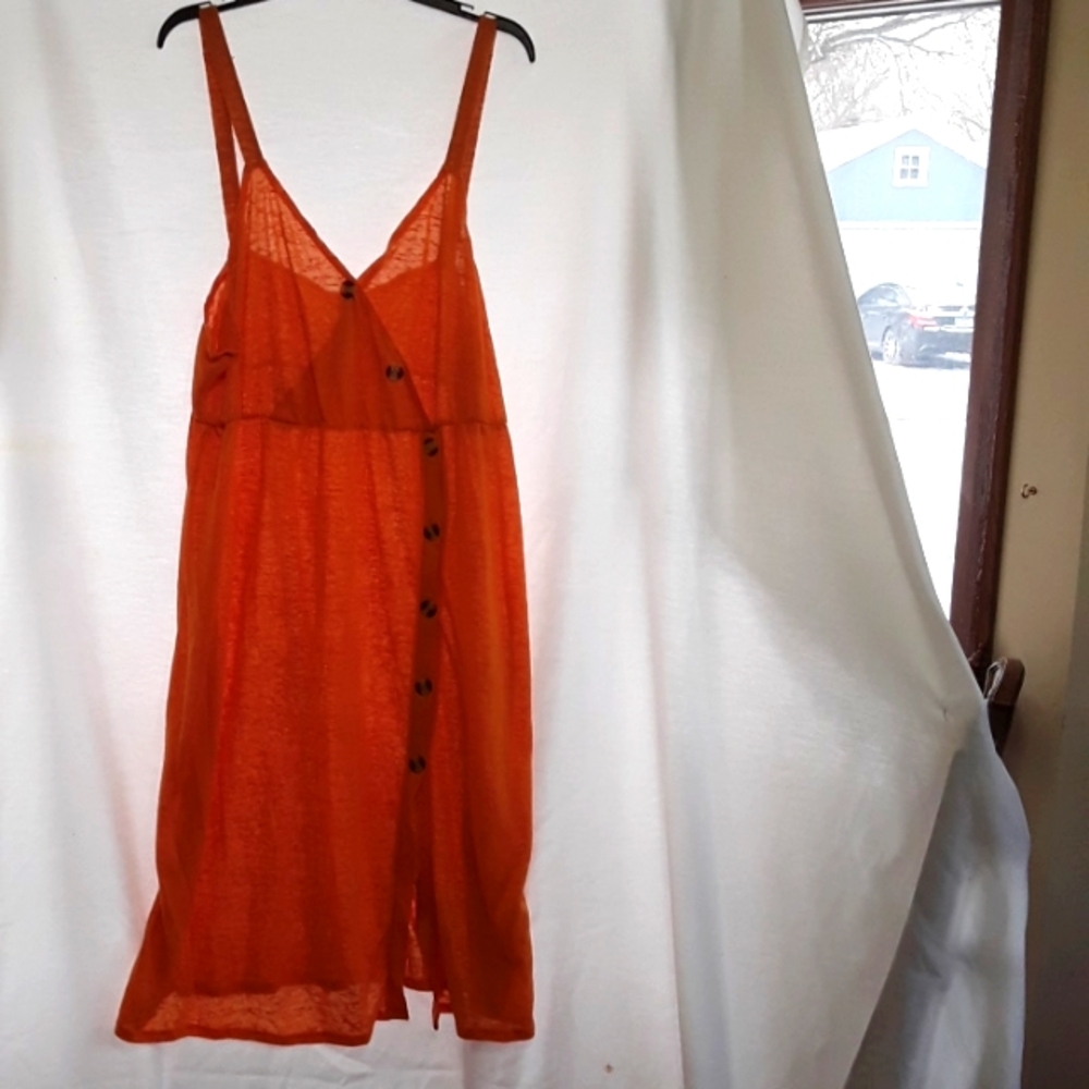 Orange beach cover up / dress sz 2x 20w - 22w